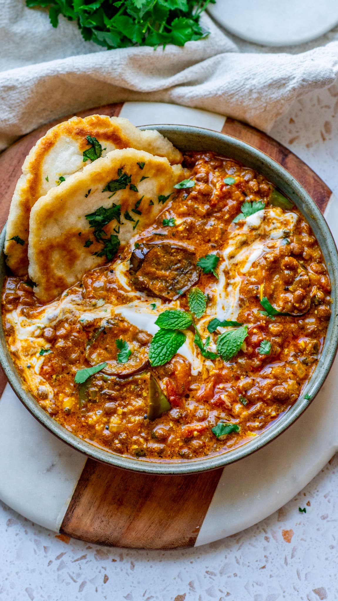 Smoky Aubergine & Lentil Masala